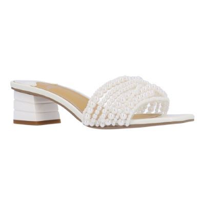 J.Renee Women's Purla Slip-On Sandal in Clear and White, Vinyl/Pearls, Size 7 M, 1.75 Inch Heel J.Renee Women's Purla Slip-On Sandal in Clear and White, Vinyl/Pearls, Size 7 M, 1.75 Inch Heel