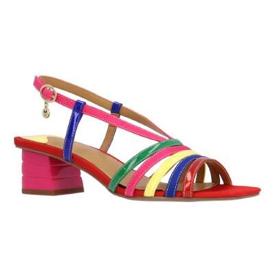 J.Renee Women's Regan Slingback Sandal in Bright Multicolor, Patent/Grosgrain, Size 9 W, 1.75 Inch Heel J.Renee Women's Regan Slingback Sandal in Bright Multicolor, Patent/Grosgrain, Size 9 W, 1.75 Inch Heel