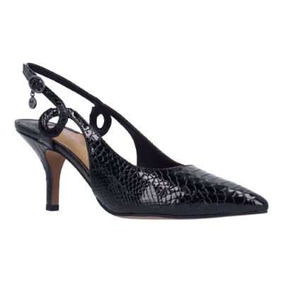 J.Renee Women's Tindra Slingback Pump in Black, Snake Embossed Patent, Size 7 M, 2.75 Inch Heel J.Renee Women's Tindra Slingback Pump in Black, Snake Embossed Patent, Size 7 M, 2.75 Inch Heel