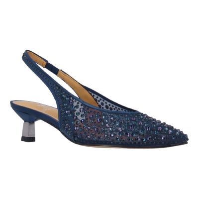 J.Renee Women's Tressa Slingback Pump in Navy Blue, Mesh/Fabric/Rhinestones, Size 10.5 M, 2 Inch Heel J.Renee Women's Tressa Slingback Pump in Navy Blue, Mesh/Fabric/Rhinestones, Size 10.5 M, 2 Inch Heel
