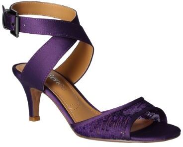 J.Renee Soncino Special Occasion Cocktail Party PURPLE MESH/SATIN Ribbon Lace and satin ankle strap pump - 8.5 N