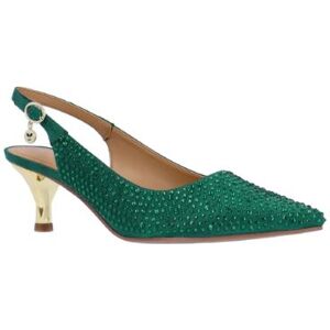 J.Renee Women's Ferryanne Slingback Pump in Emerald, Fabric/Rhinestones, Size 7.5 M, 2 Inch Heel