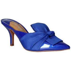 J.Renee Women's Mianna Slide Mule in Cobalt, Patent/Moire Faille, Size 6.5 M, 2.75 Inch Heel