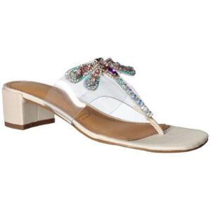 J.Renee Women's Rishani Thong Sandal in Clear and Ivory, Vinyl, Size 8.5 M, 1.5 Inch Heel