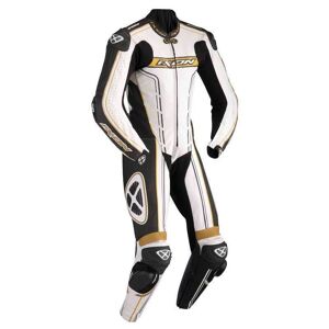 FC-Moto USA Ixon Zenith One Piece Leather Suit, black-white-gold, Size 46, black-white-gold, Size 46