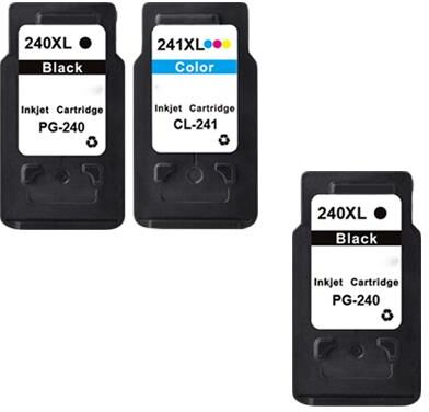 Clickinks Compatible Multipack Canon PG-240XL/CL-241XL Full Set + 1 EXTRA Black Inkjet Cartridges (3 Pack)