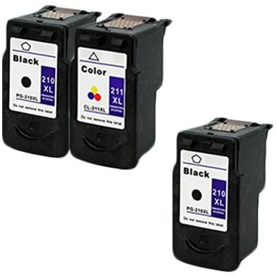 Clickinks Compatible Multipack Canon PG-210XL/CL-211XL Full Set + 1 EXTRA Black Inkjet Cartridges (3 Pack)