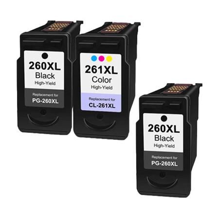 Clickinks Compatible Multipack Canon PG-260XL/CL-261XL Full Set + 1 EXTRA Black Inkjet Cartridges (3 Pack)