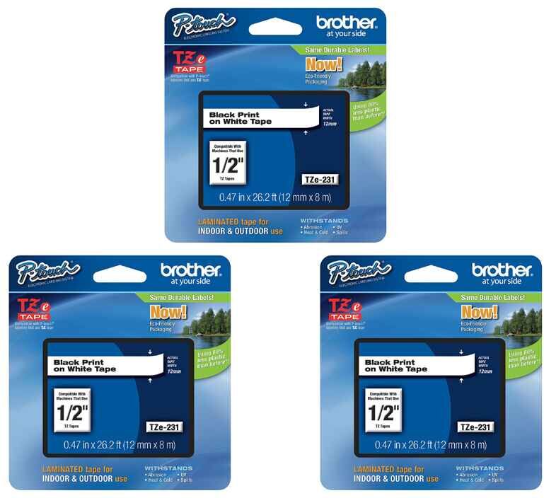 Original Multipack Brother PT-D200 Printer Ink Cartridges (3 Pack) -TZe231