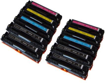 Clickinks Compatible Multipack HP CB540A/43A 2 Full Sets + 2 EXTRA Black Toner Cartridges (10 Pack)