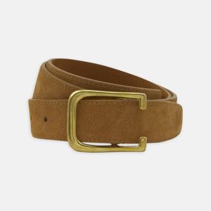Turnbull & Asser Brown Suede Leather Belt  Size:(40)
