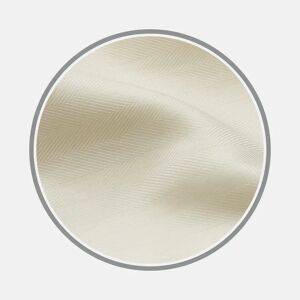 Turnbull & Asser Cream Herringbone Cotton Fabric  Size:(15.5)