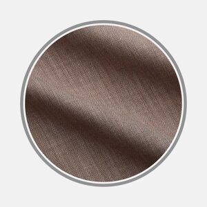 Turnbull & Asser Plain Brown Cotton Melange Fabric  Size:(18.0)