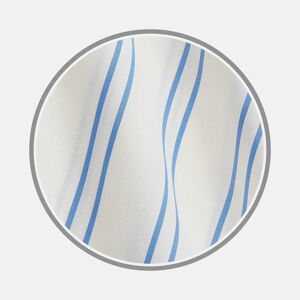 Turnbull & Asser Blue and Off-White Stripe Cotton Fabric  Size:(17.5)