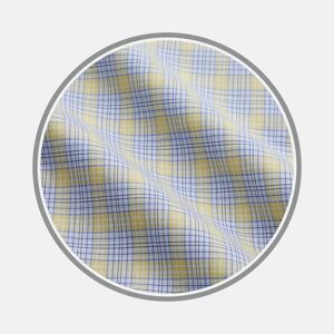 Turnbull & Asser Yellow Multi Check Cotton Fabric  Size:(15.0)