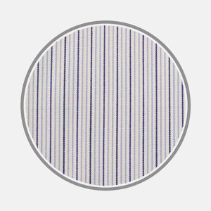 Turnbull & Asser Navy and Light Blue Fine Stripe Silverline Cotton Fabric  Size:(16.5)