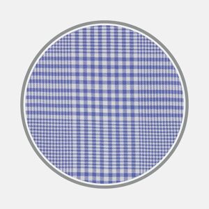 Turnbull & Asser Blue Check Cotton Fabric  Size:(17.5)