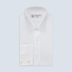 Turnbull & Asser White Superfine Oxford Cotton Shirt with T&A Collar and 3-Button Cuffs  Size:(17.0)
