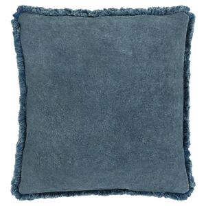 Surya Washed Cotton Velvet Pillow in Blue, Size Medium: 20" W x 20" H