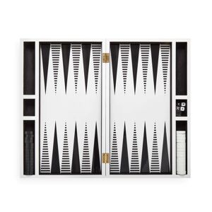 Jonathan Adler Op Art Lacquer Backgammon Set in White/Black
