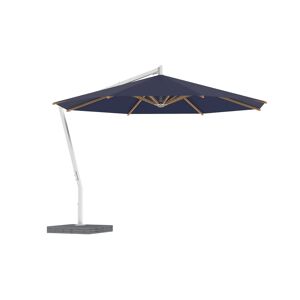 Royal Botania Shady X-Centric Round Umbrella with Teak Ribs in Blue/Brown