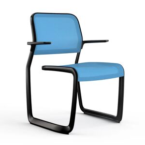 Knoll Newson Aluminum Arm Chair in Black
