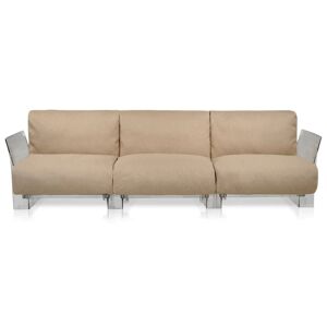 Kartell Pop Outdoor Sofa in Ivory/Clear