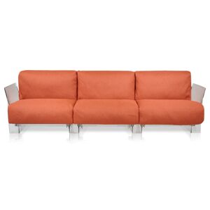 Kartell Pop Outdoor Sofa in Orange/Clear