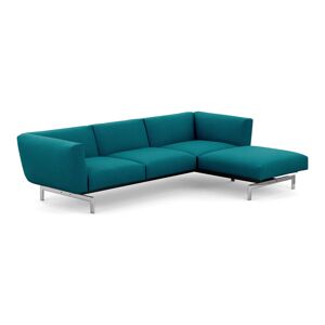 Knoll Avio 3 Seater Sofa with Lefthand Ottoman Return in Silver/Blue