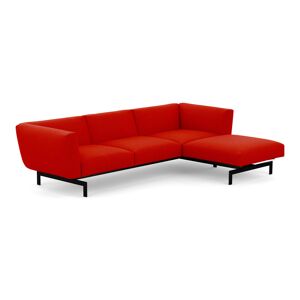 Knoll Avio 3 Seater Sofa with Lefthand Ottoman Return in Black/Red