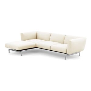 Knoll Avio 3 Seater Sofa with Righthand Ottoman Return in Silver/Ivory