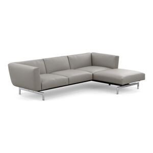 Knoll Avio 3 Seater Sofa with Lefthand Ottoman Return in Silver/Gray