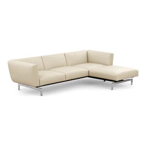 Knoll Avio 3 Seater Sofa with Lefthand Ottoman Return in Silver/Ivory