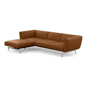 Knoll Avio 3 Seater Sofa with Righthand Ottoman Return in Silver/Brown