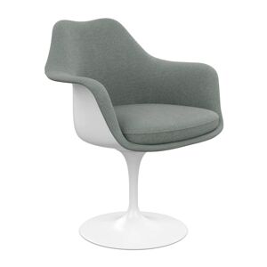 Knoll Tulip Armchair Upholstered in White/Gray