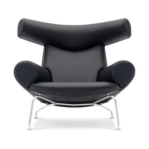 Fredericia Furniture Wegner Ox Lounge Chair in Black