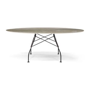Kartell Glossy Oval Dining Table in Gray/Black