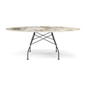 Kartell Glossy Oval Dining Table in White/Gray/Black