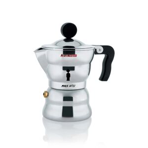 Alessi Moka Espresso Coffee Maker in Black/Silver, Size Medium: 6.5" H