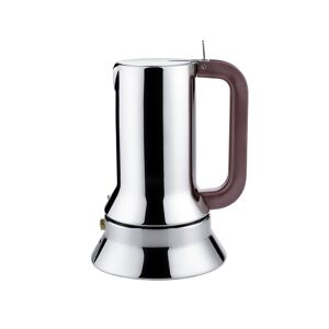 Alessi 9090 Espresso Coffee Maker in Silver/Brown, Size Medium: 8.1" H