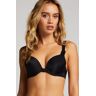 Hunkemöller Padded underwired bikini top Luxe Cup E + Black  - female - Size: H34