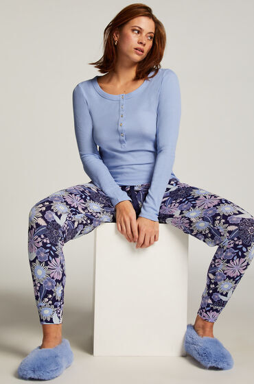 Hunkemöller Jersey Pyjama Pants Blue  - female - Size: S