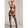 Hunkemöller Private Stay-up Fishnet Black  - female - Size: S/M