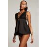 Hunkemöller Mariah Satin Babydoll Black  - female - Size: S