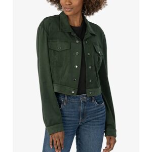 vendor-unknown Lorelei Cropped Faux Suede Jacket  - Hunter - Size: X SMALL