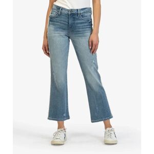 fall sale Kelsey High Rise Fab Ab Ankle Flare With Side Edge Fray (Generated Wash)  - Generated W/Medium Base Wash - Size: 14