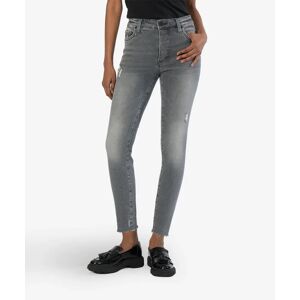 vendor-unknown Donna High Rise Fab Ab Ankle Skinny Fray Hem, Petite (Articulate Wash)  - Articulate W/Grey Base Wash - Size: 10P