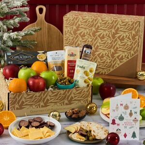 GourmetGiftBaskets.com Holiday Fresh Fruit and Snack Gift Box