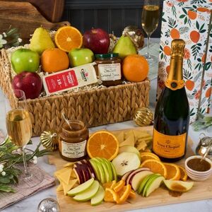 GourmetGiftBaskets.com Merry and Bright Veuve Champagne Basket