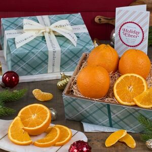 GourmetGiftBaskets.com Happy Holidays Fresh Oranges Fruit Gift Box